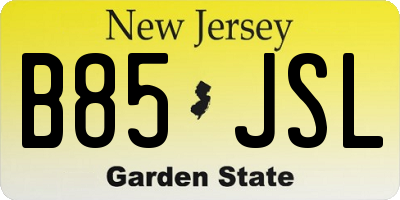 NJ license plate B85JSL