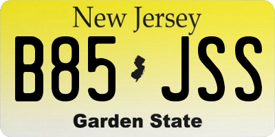 NJ license plate B85JSS