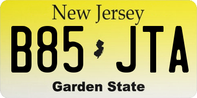 NJ license plate B85JTA
