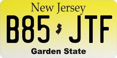 NJ license plate B85JTF