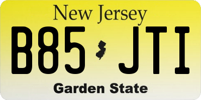 NJ license plate B85JTI