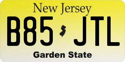 NJ license plate B85JTL