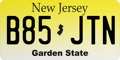 NJ license plate B85JTN