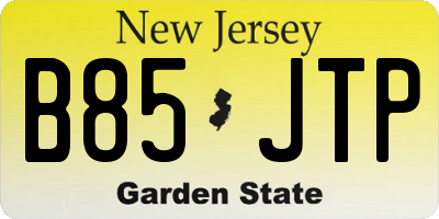 NJ license plate B85JTP