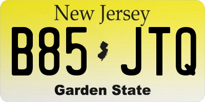 NJ license plate B85JTQ