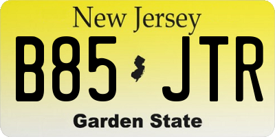NJ license plate B85JTR