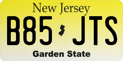 NJ license plate B85JTS