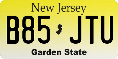 NJ license plate B85JTU