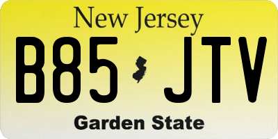 NJ license plate B85JTV