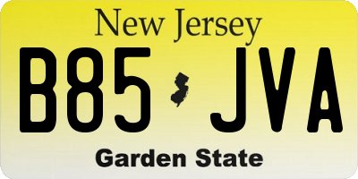 NJ license plate B85JVA