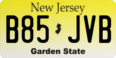 NJ license plate B85JVB