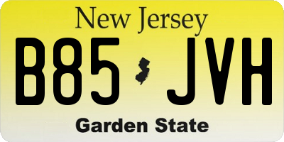 NJ license plate B85JVH
