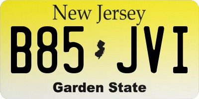 NJ license plate B85JVI
