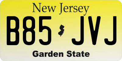 NJ license plate B85JVJ