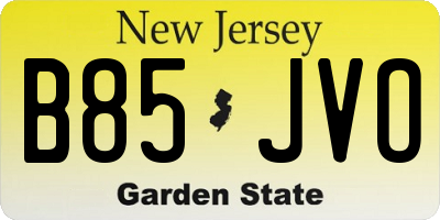 NJ license plate B85JVO