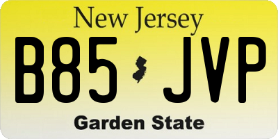 NJ license plate B85JVP