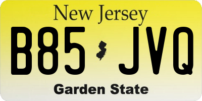 NJ license plate B85JVQ