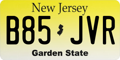 NJ license plate B85JVR