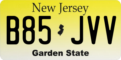 NJ license plate B85JVV
