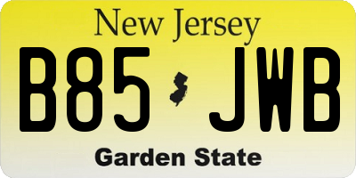 NJ license plate B85JWB