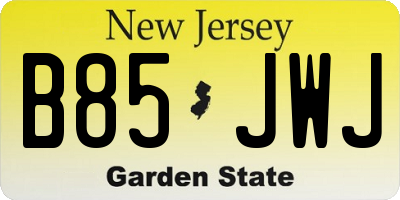 NJ license plate B85JWJ