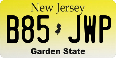NJ license plate B85JWP