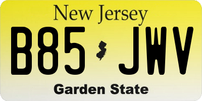 NJ license plate B85JWV