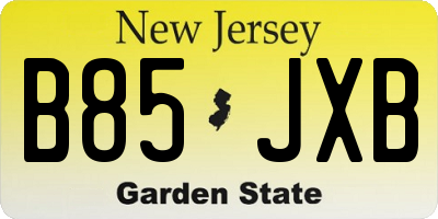 NJ license plate B85JXB