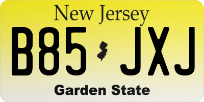 NJ license plate B85JXJ