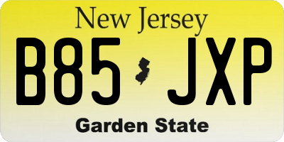 NJ license plate B85JXP