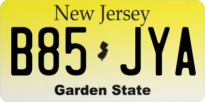 NJ license plate B85JYA