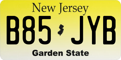 NJ license plate B85JYB