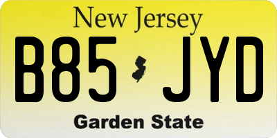 NJ license plate B85JYD