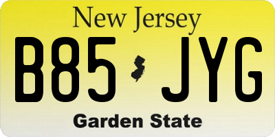 NJ license plate B85JYG