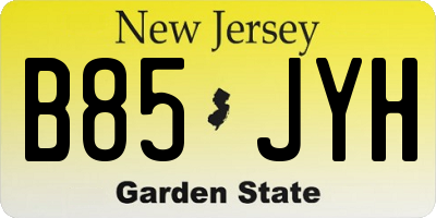 NJ license plate B85JYH