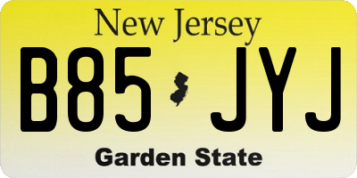 NJ license plate B85JYJ