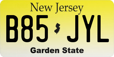 NJ license plate B85JYL