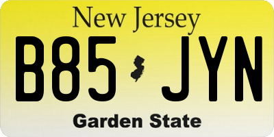 NJ license plate B85JYN