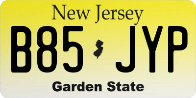 NJ license plate B85JYP