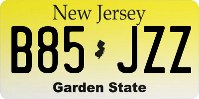 NJ license plate B85JZZ
