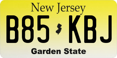 NJ license plate B85KBJ