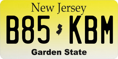 NJ license plate B85KBM