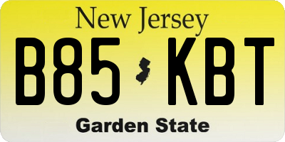 NJ license plate B85KBT