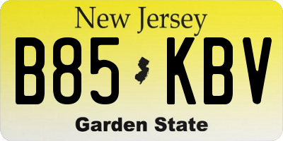 NJ license plate B85KBV