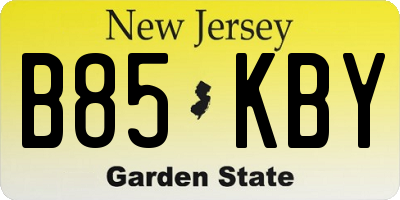 NJ license plate B85KBY