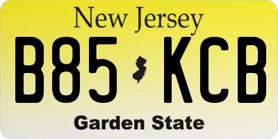 NJ license plate B85KCB