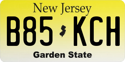 NJ license plate B85KCH