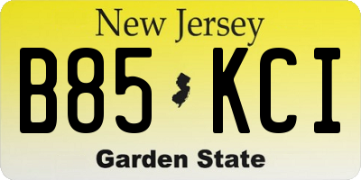 NJ license plate B85KCI