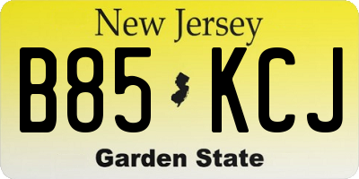 NJ license plate B85KCJ