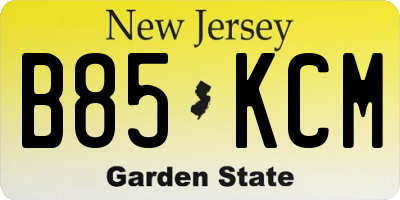 NJ license plate B85KCM